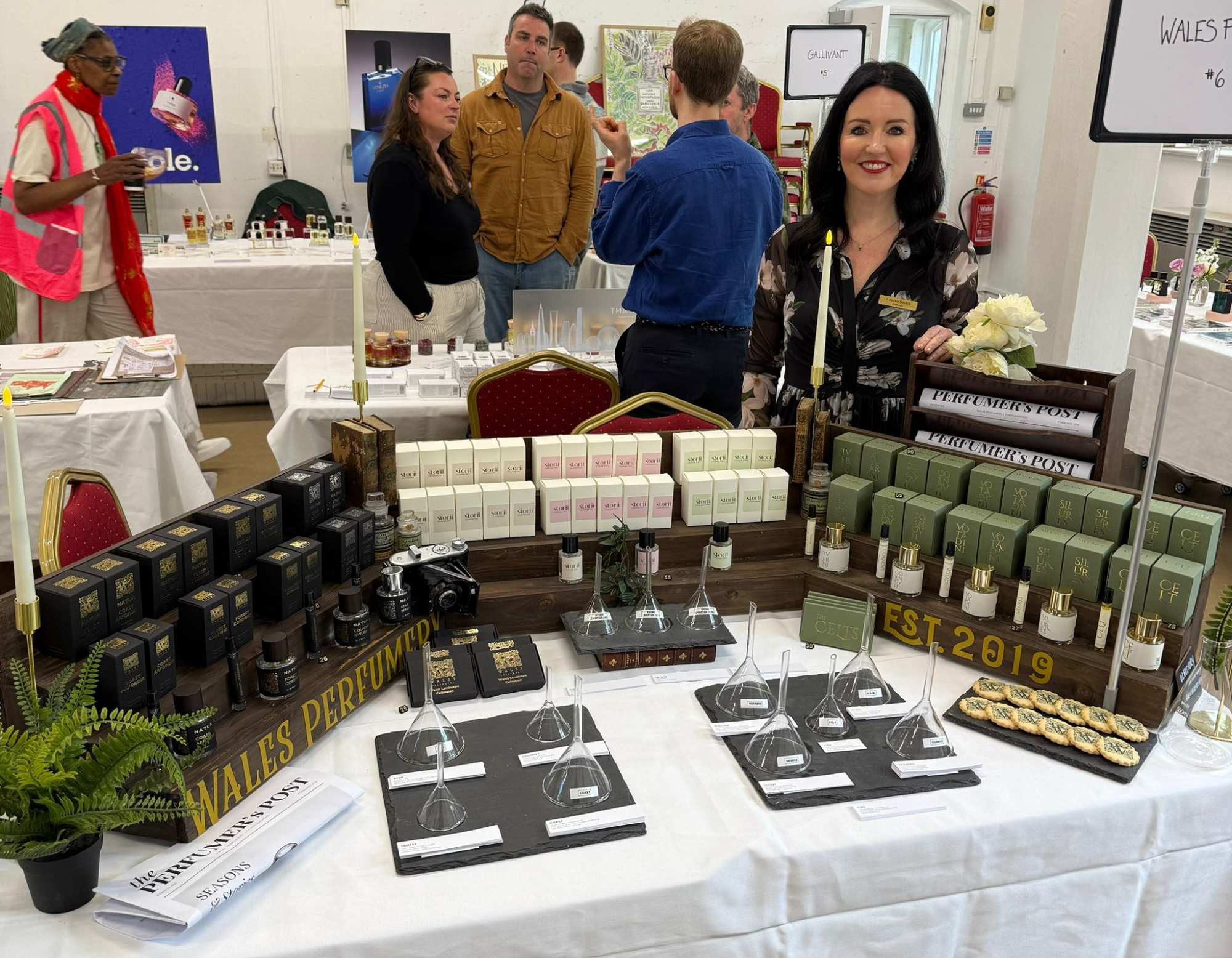 The Wales Perfumery stand at Barnes Fragrance Fair 2026 showcasing The Celts fragrance collection